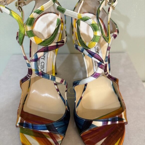 Jimmy Choo Multicolor Lang Strappy Heels - Picture 10 of 12